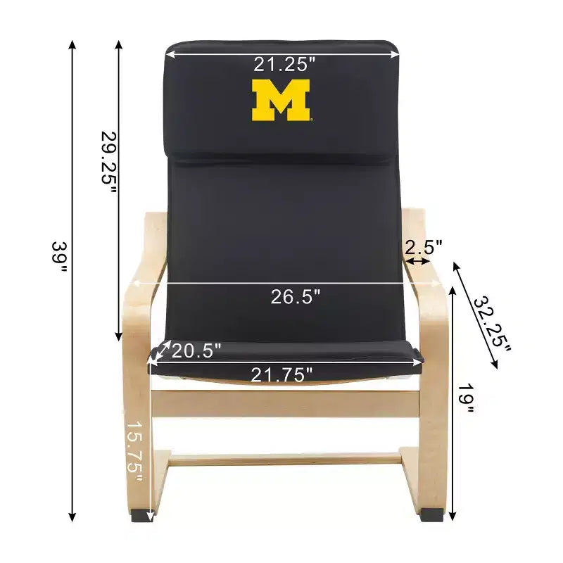Sedia d'accento in legno curvato blu e mais, monoposto, con braccioli