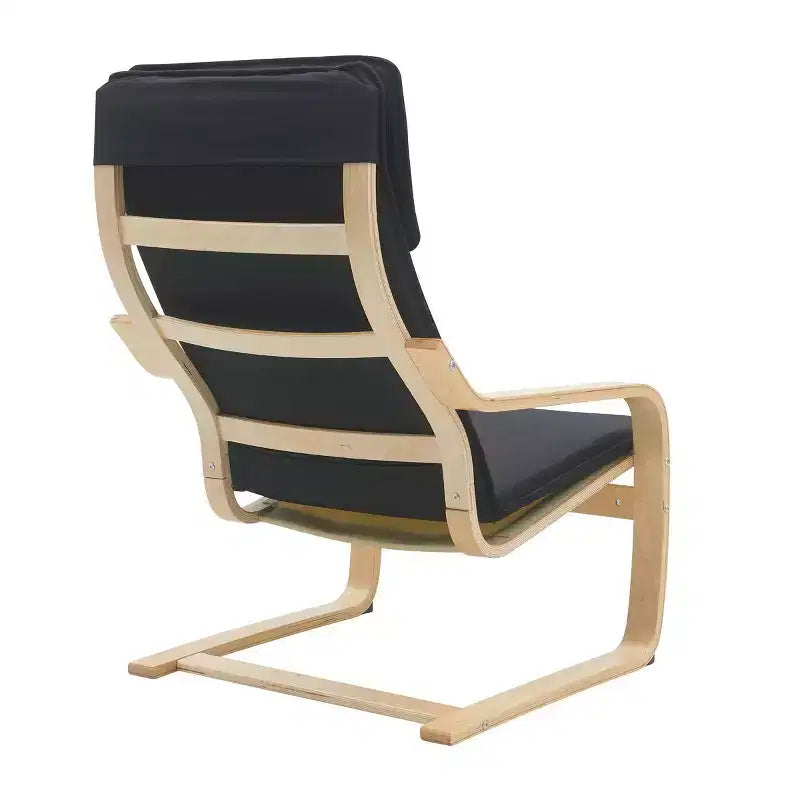 Sedia d'accento in legno curvato blu e mais, monoposto, con braccioli