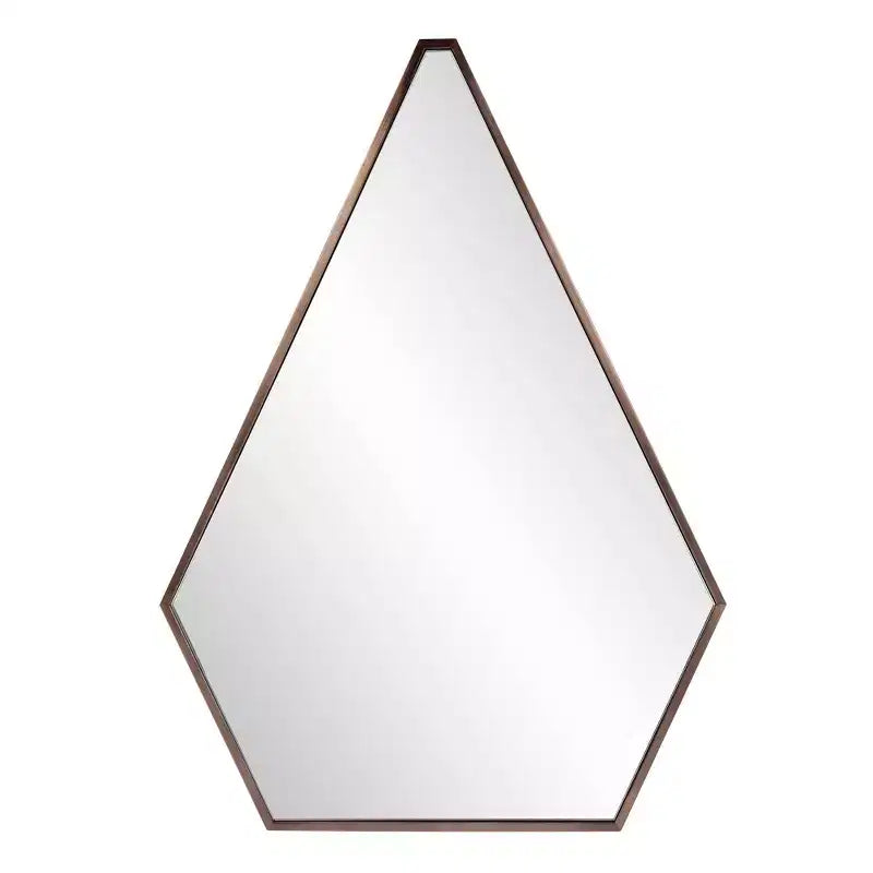 Howard Elliott 33"x24" 5 Sided Triangular Stainless Steel Framed Wall Mirror