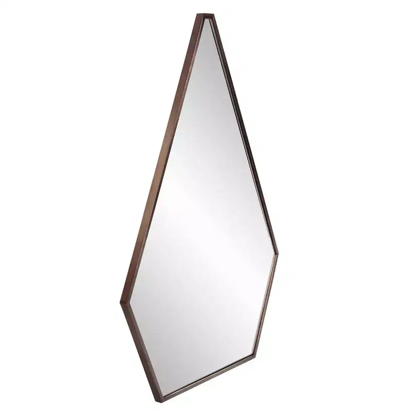 Specchio da parete a pentagono in ottone spazzolato scuro, 1–4 persone, 33"×24"