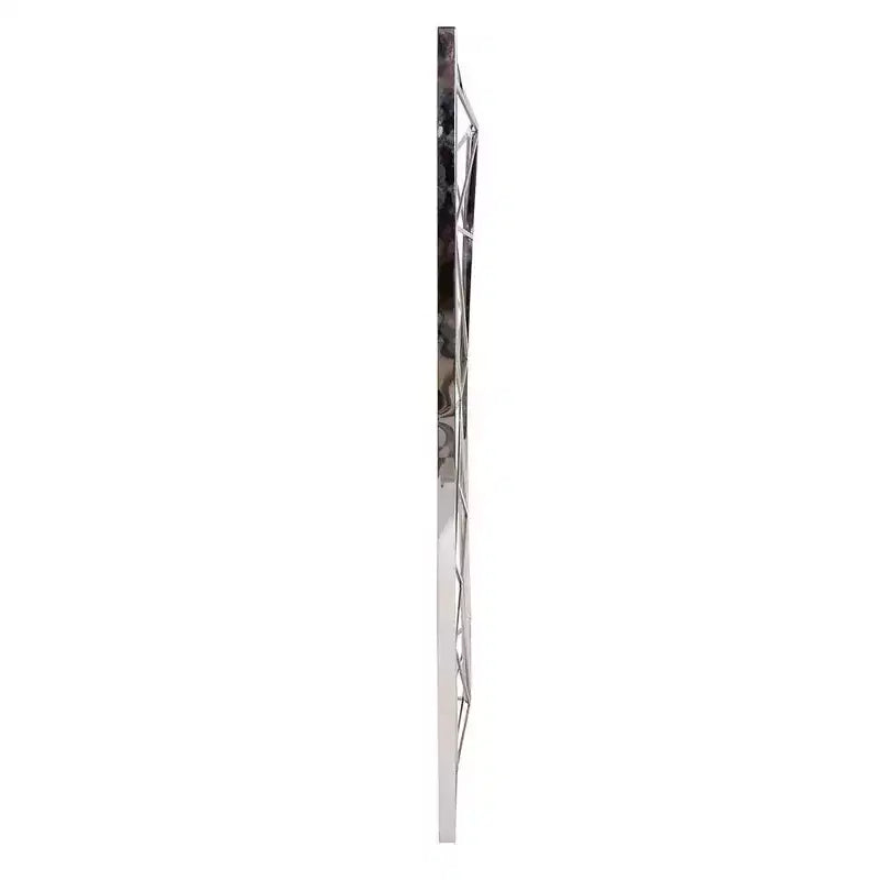 Specchio da Parete Rettangolare Argentato, Cornice in Acciaio Inox, Singolo