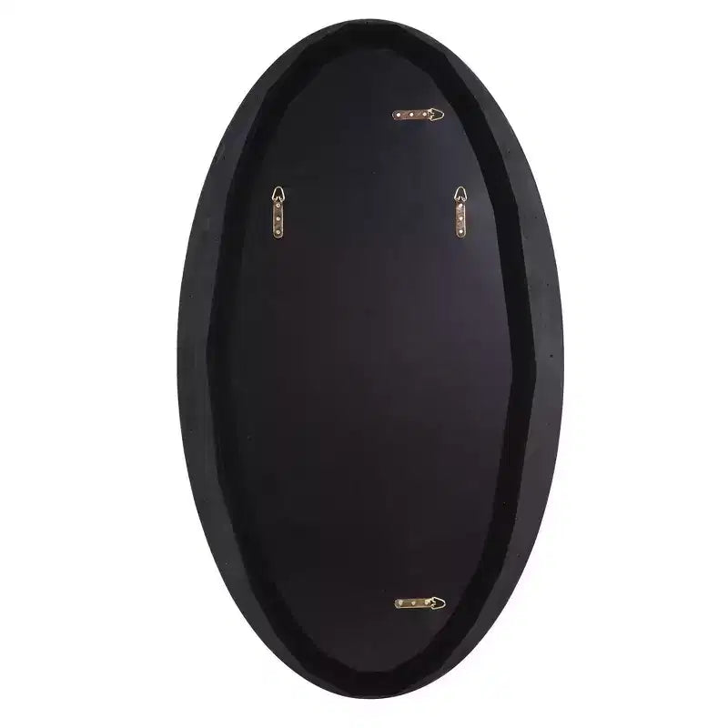 Specchio da parete ovale bianco e oro, singolo, 124 cm x 71 cm