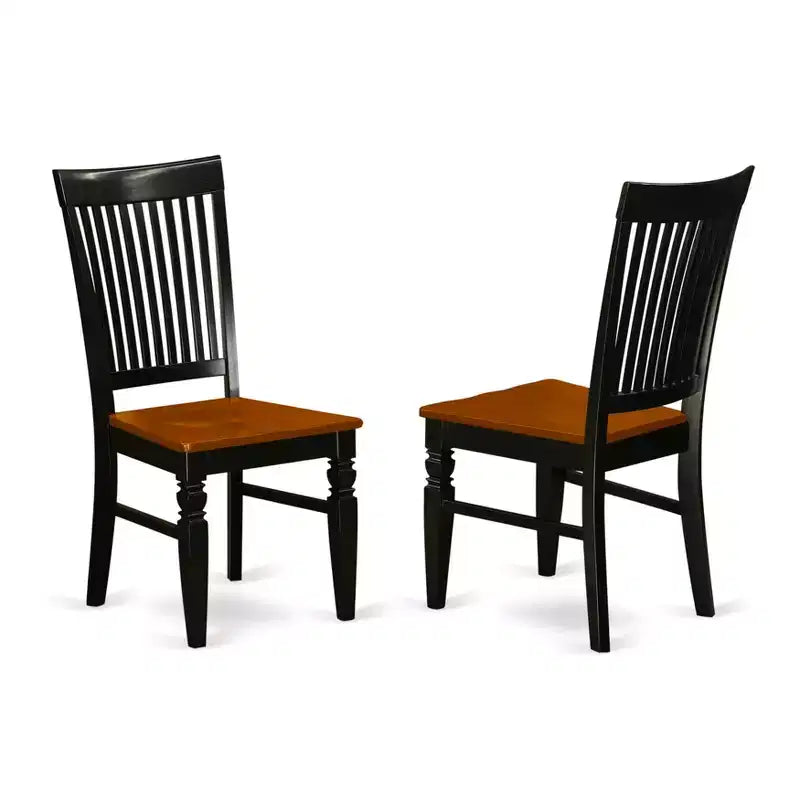 Sedie da pranzo con schienale a doghe bianco lino e colore latticello, set da 2