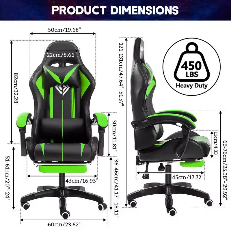 Sedia Gaming Racing Blu e Nera con Luce RGB e Poggiapiedi, per 1