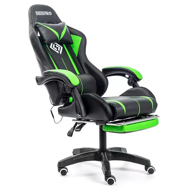 Sedia Gaming Racing Blu e Nera con Luce RGB e Poggiapiedi, per 1