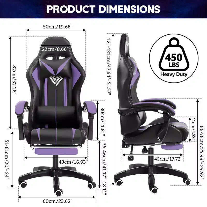 Sedia Gaming Racing Blu e Nera con Luce RGB e Poggiapiedi, per 1