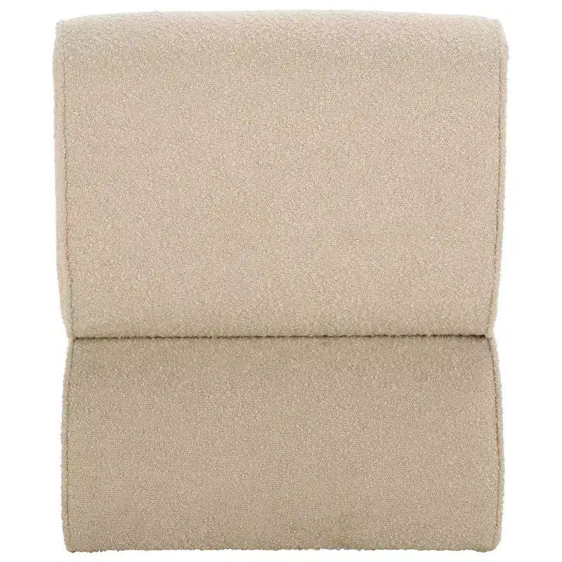 Poltrona d'accento senza braccioli in bouclé beige, 1 posto