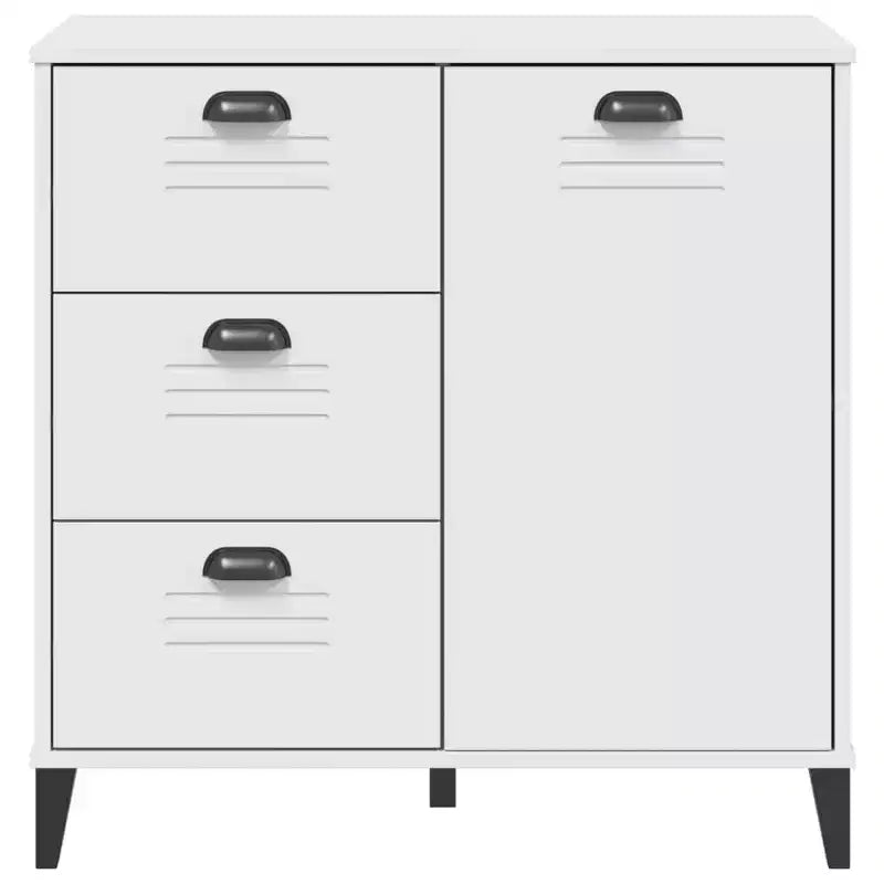 Credenza in pino massello con 3 cassetti e 3 ante – Antracite / Nero / Bianco