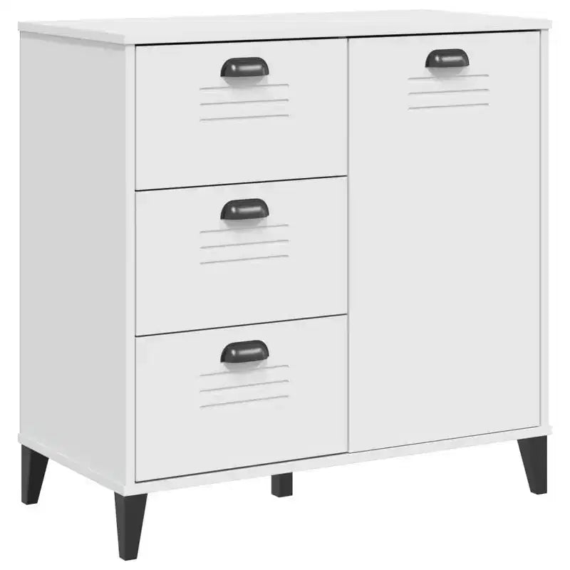 Credenza in pino massello con 3 cassetti e 3 ante – Antracite / Nero / Bianco
