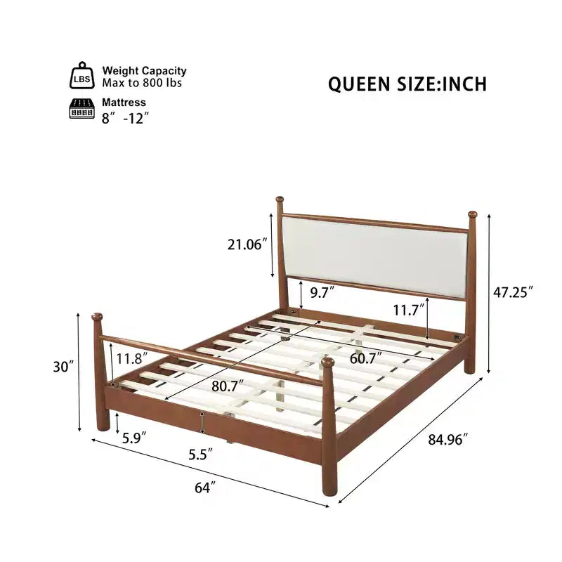 Struttura letto vintage imbottita grigia con testiera, Queen/King, 2 persone