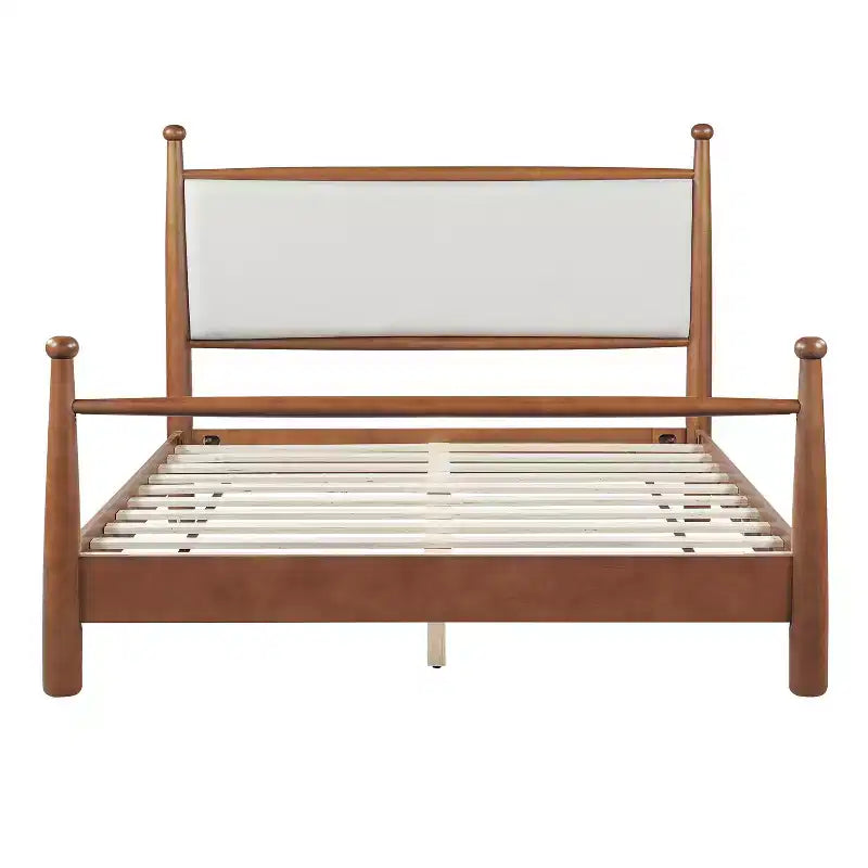Struttura letto vintage imbottita grigia con testiera, Queen/King, 2 persone