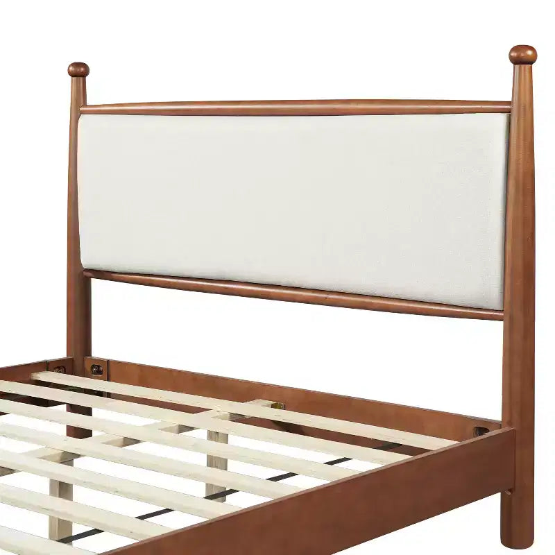 Struttura letto vintage imbottita grigia con testiera, Queen/King, 2 persone