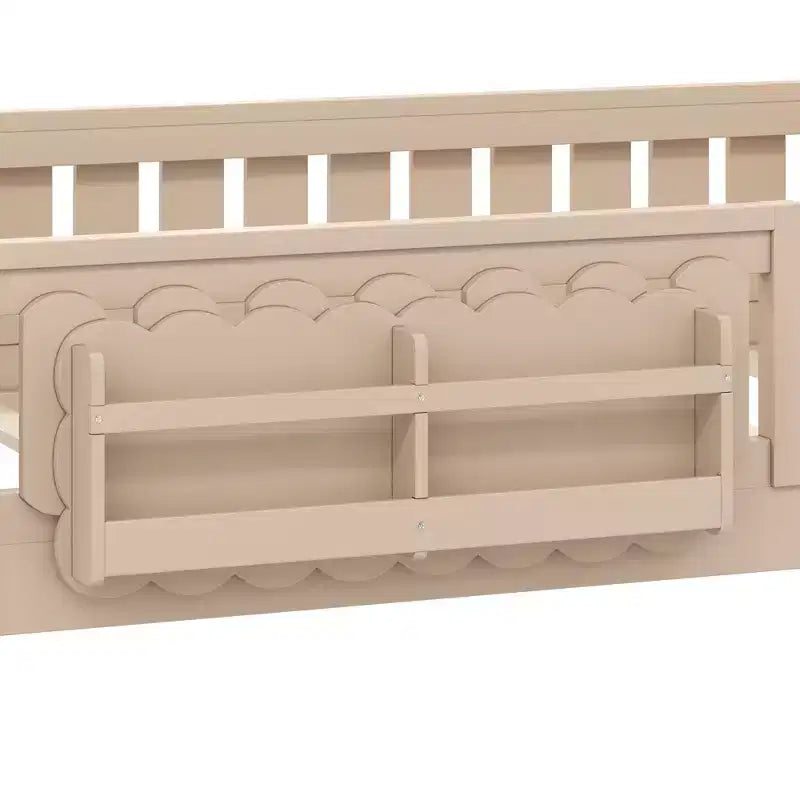 Naturale/Bianco, Letto a Piattaforma Semi-Chiuso con Mensole, Singolo/Piazza e Mezza, 1 Bambino
