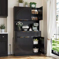 GDFStudio Aurelia 71 Kitchen Pantry Storage Cabinet with Microwave Shelf and Power Outlets