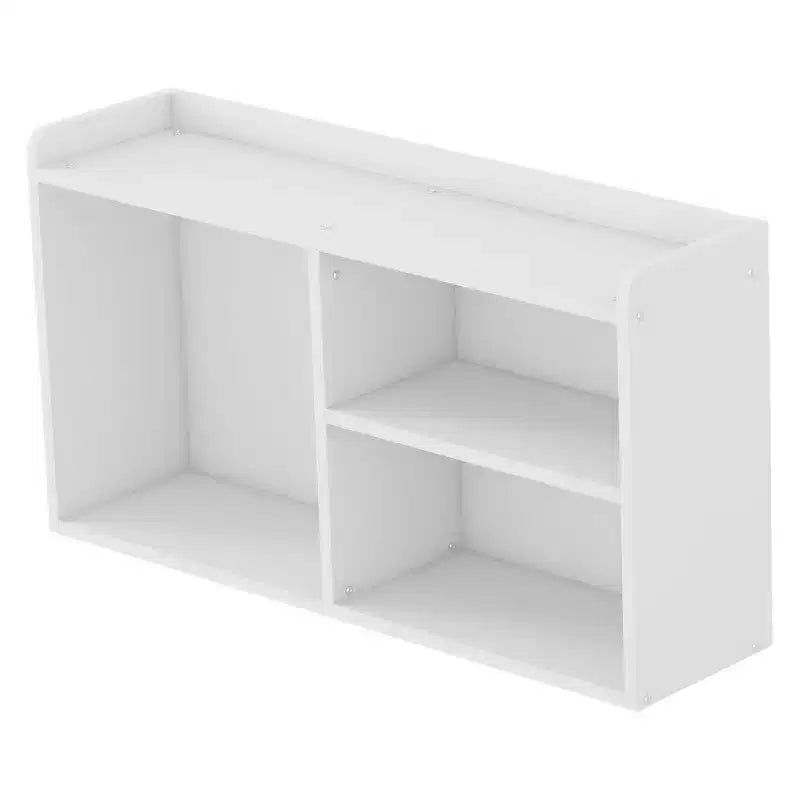 Letto a soppalco basso per ragazzi con scivolo e libreria – Grigio/Bianco, per 1 bambino