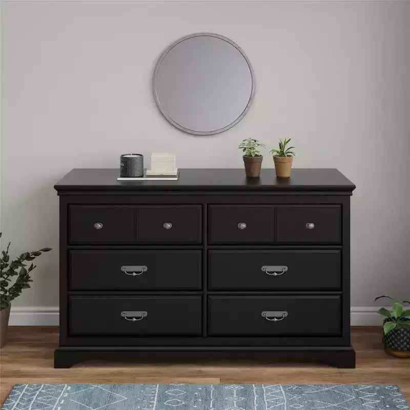 GDFStudio Wyatt 6-Drawer Modern Bedroom Dresser with Metal Slides