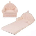 Costway Fold-out Kids Sofa 2-in-1 Convertible Toddler Couch & Lounger with Non-slip Base Beige/Green/Pink