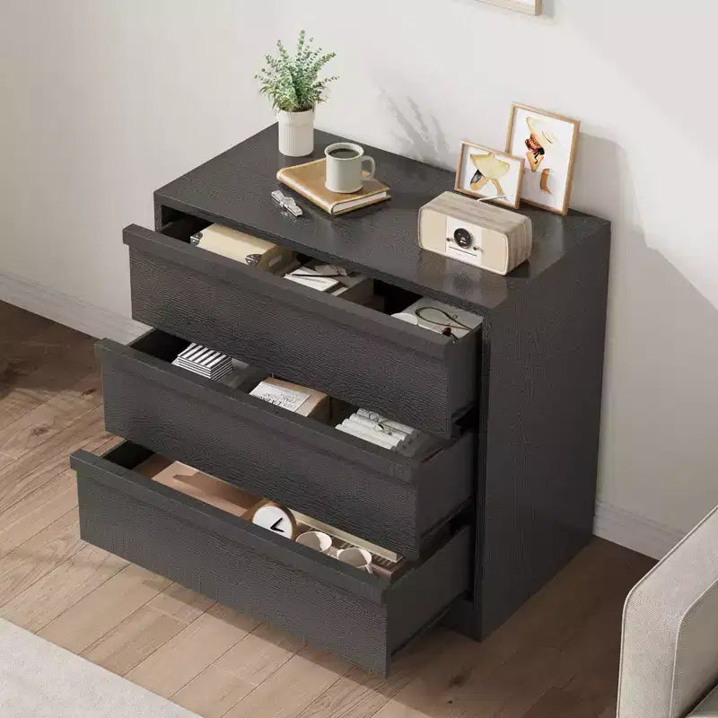 Tavolo Credenza Consolle Moderno Marrone Naturale a 3 Cassetti, per 1 Persona