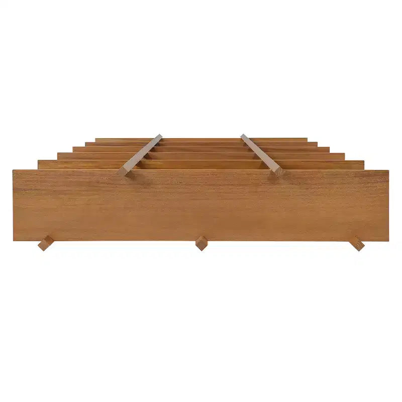 Libreria aperta a 6 ripiani in legno naturale di acacia, marrone, montaggio da 1 persona
