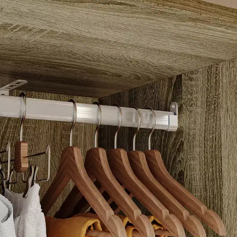 Armadio in Rattan Marrone Naturale a 3/6 Ante, Stile Rustico, 1 Persona