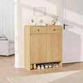 31.5 Inch Shoe Storage Cabinet, 2 Doors, 2 Drawer, Freestanding Entryway Organizer, for Hallway, Living Room
