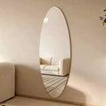 Whisen 65 x 24 Oval Full Length Mirror, Shatterproof Copper-Free Silver Glass Wall Mirror for Entryway, Bedroom & Salon