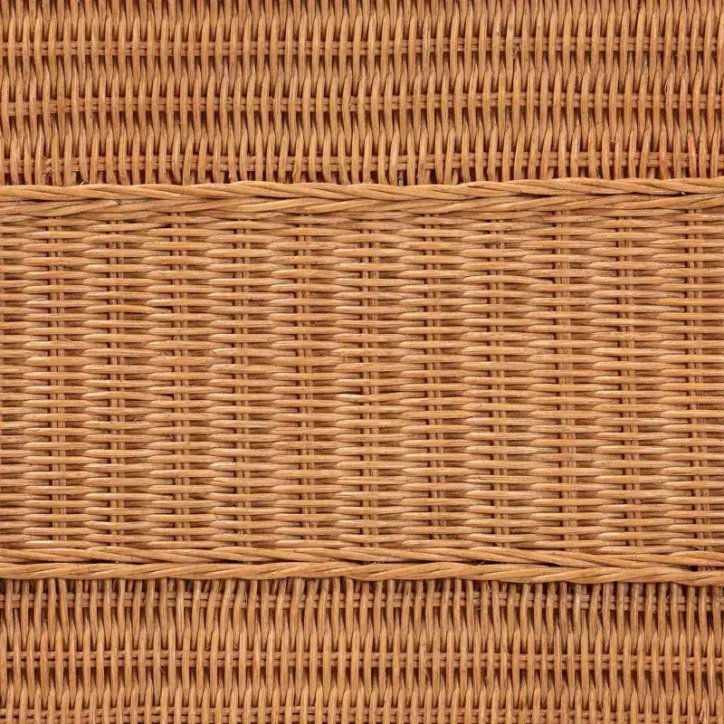 Tavolino Laterale in Rattan Intrecciato, Miele Chiaro / Marrone, Rettangolare, Per 1 Persona