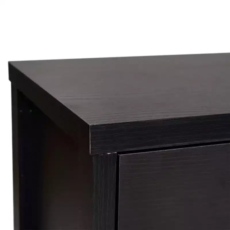 Madia Credenza Bianca / Nera con 3 Ante a Vetro e 3 Cassetti, Unità Singola