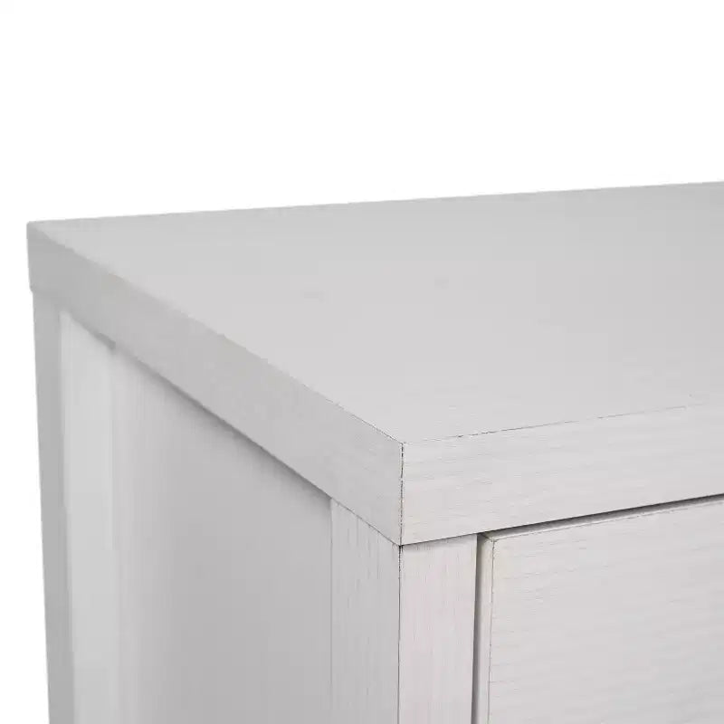 Madia Credenza Bianca / Nera con 3 Ante a Vetro e 3 Cassetti, Unità Singola