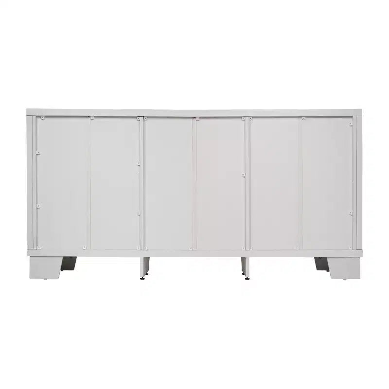Madia Credenza Bianca / Nera con 3 Ante a Vetro e 3 Cassetti, Unità Singola