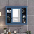 Bathroom Medicine Cabinet with Mirror Door, Wall Mounted Bathroom Storage Cabinet, Bathroom Wall Cabinet with 6 Open Shelves for Bathroom