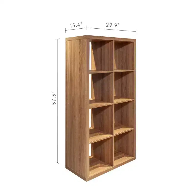 Libreria a cubo a giorno beige/bianca 2x4, scaffale contenitore a 8 cubi