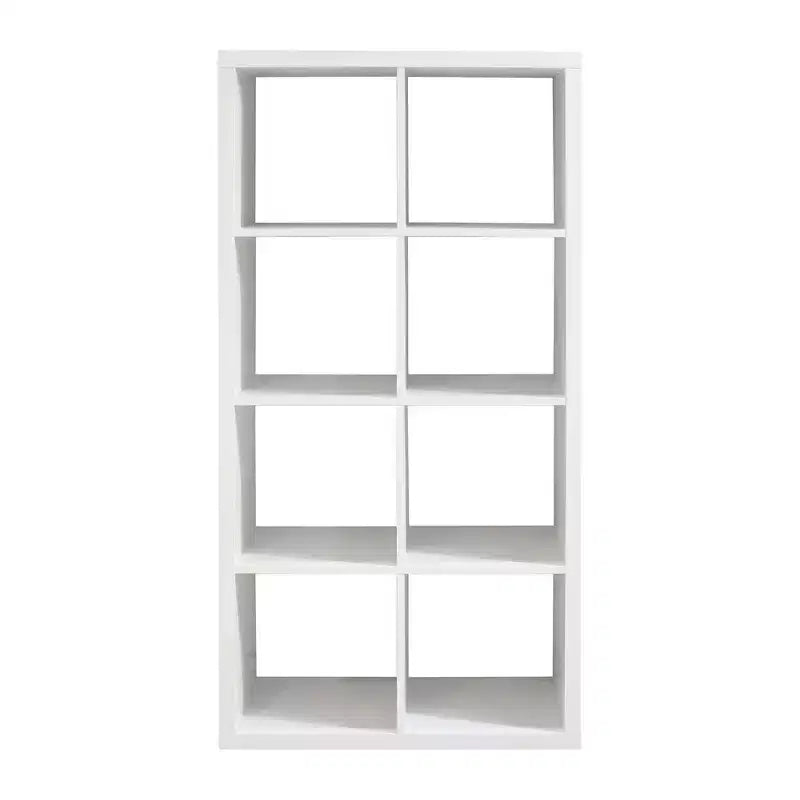 Libreria a cubo a giorno beige/bianca 2x4, scaffale contenitore a 8 cubi