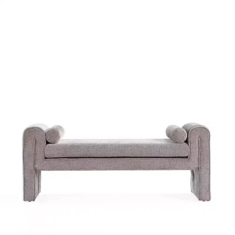Panca imbottita in ciniglia 150 cm, 2 posti – Nero / Tortora / Avorio / Terracotta