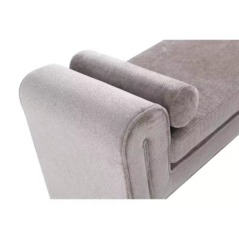 Panca imbottita in ciniglia 150 cm, 2 posti – Nero / Tortora / Avorio / Terracotta