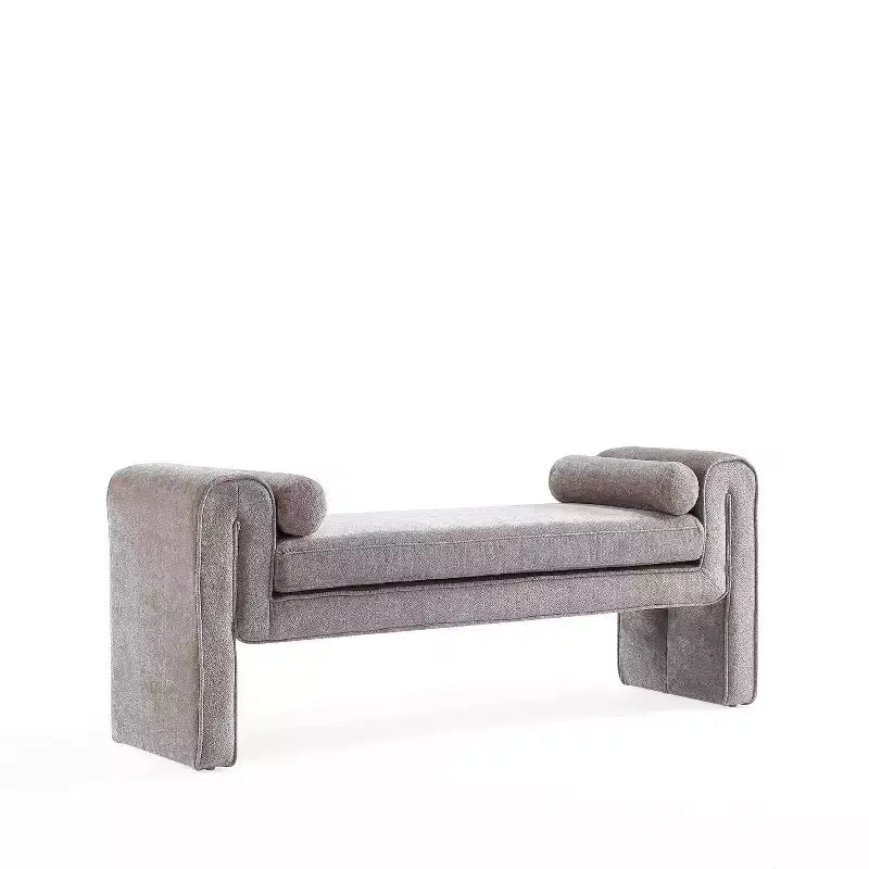 Panca imbottita in ciniglia 150 cm, 2 posti – Nero / Tortora / Avorio / Terracotta