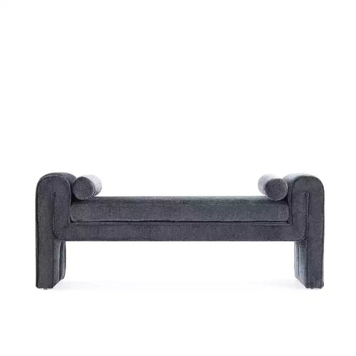 Panca imbottita in ciniglia 150 cm, 2 posti – Nero / Tortora / Avorio / Terracotta