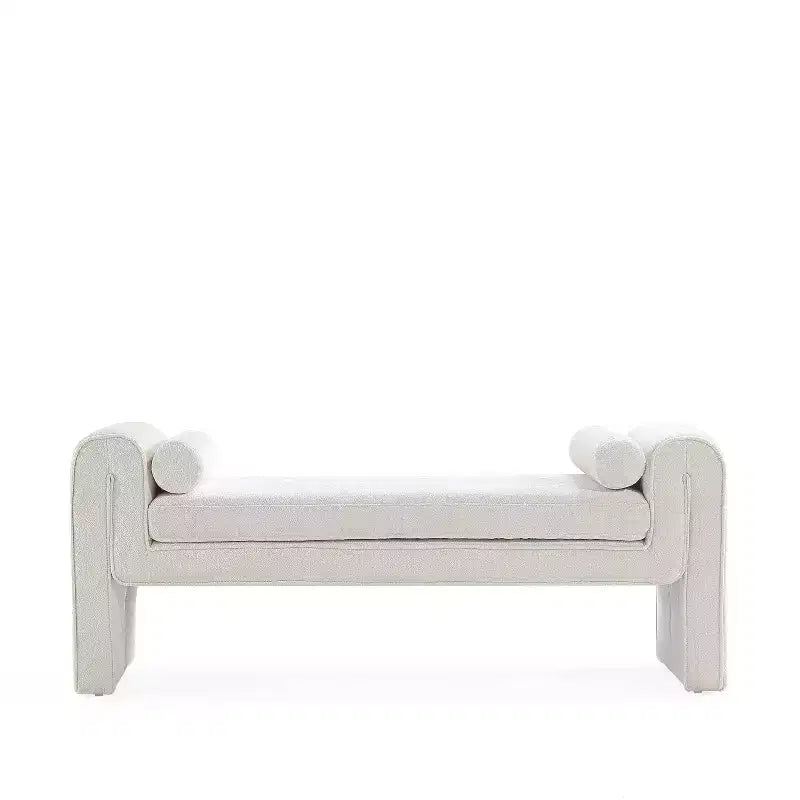 Panca imbottita in ciniglia 150 cm, 2 posti – Nero / Tortora / Avorio / Terracotta
