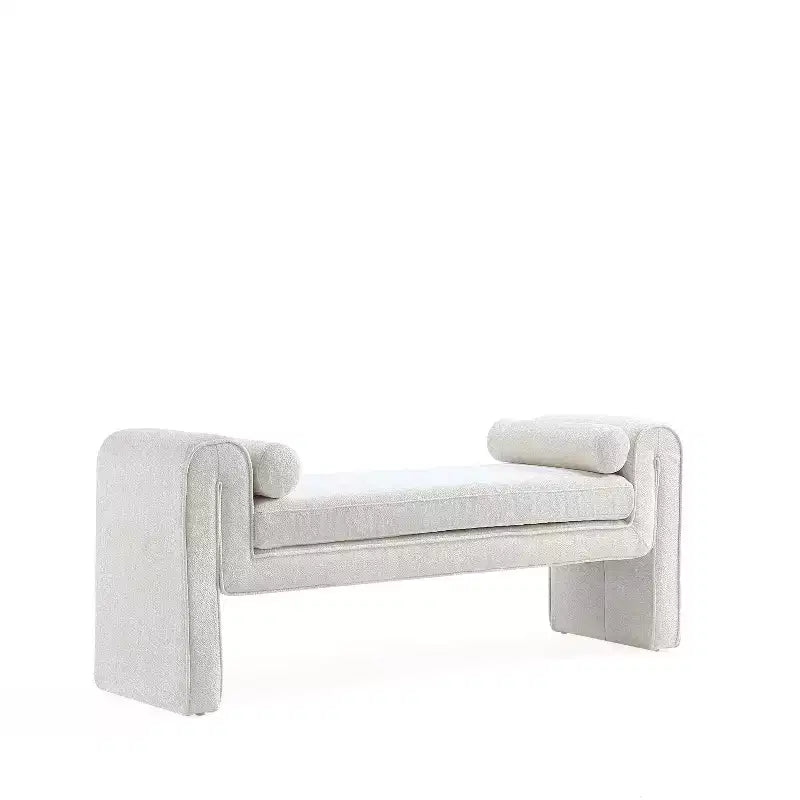 Panca imbottita in ciniglia 150 cm, 2 posti – Nero / Tortora / Avorio / Terracotta