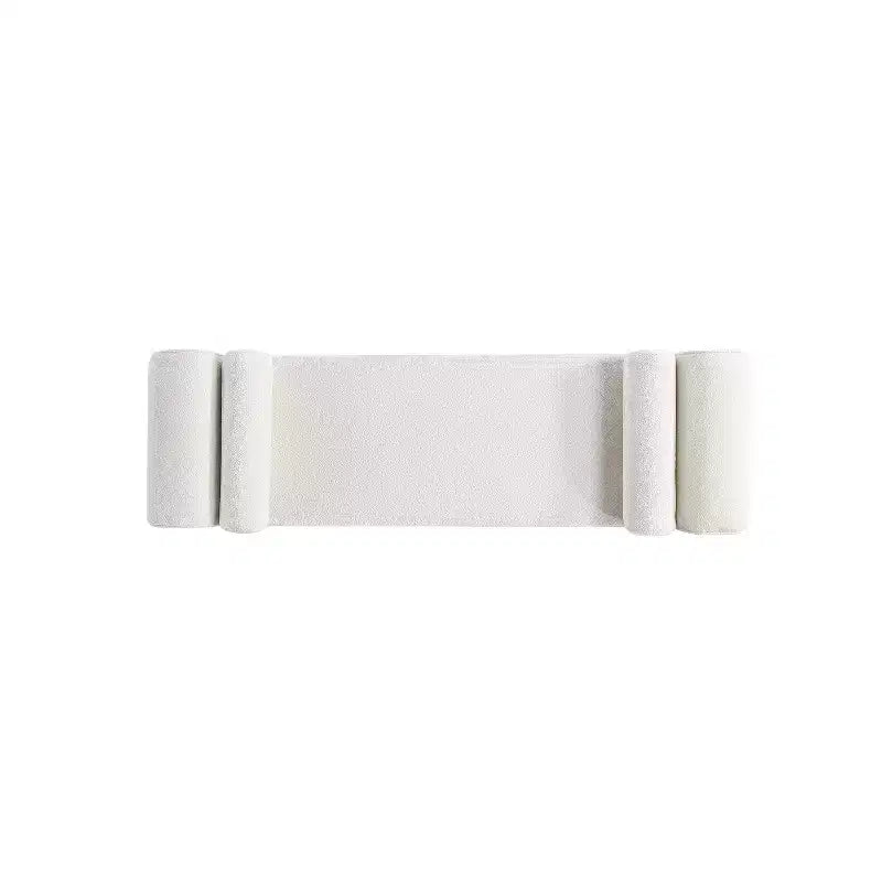 Panca imbottita in ciniglia 150 cm, 2 posti – Nero / Tortora / Avorio / Terracotta