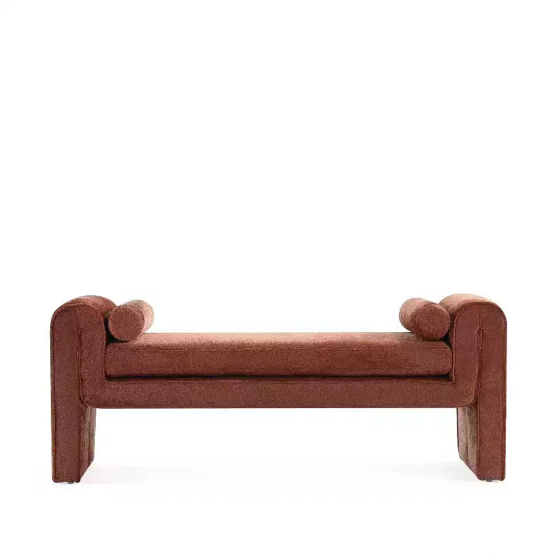Panca imbottita in ciniglia 150 cm, 2 posti – Nero / Tortora / Avorio / Terracotta