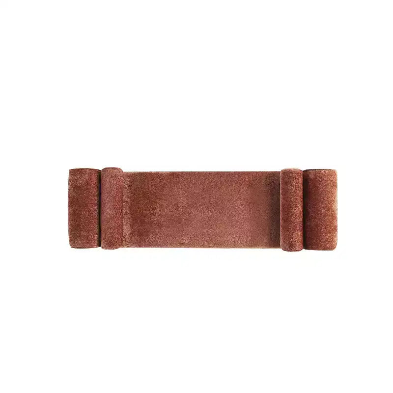 Panca imbottita in ciniglia 150 cm, 2 posti – Nero / Tortora / Avorio / Terracotta