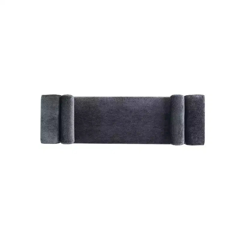 Panca imbottita in ciniglia 150 cm, 2 posti – Nero / Tortora / Avorio / Terracotta