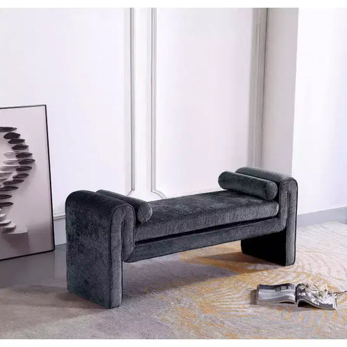 Manhattan Comfort 59" Concord Modern Chenille Upholstered Bench